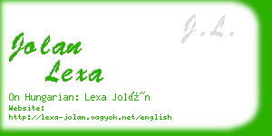 jolan lexa business card